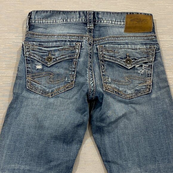 Silver Zac Bootcut Jeans Mens 29 x 32 Relaxed Fit Medium Wash Denim Pants - Picture 7 of 16